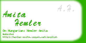 anita hemler business card